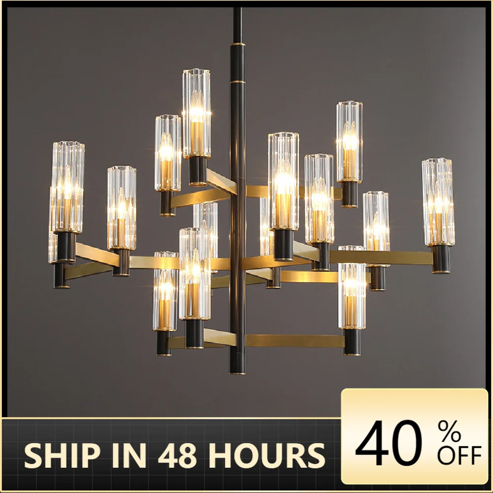 

American Modern Copper E14 Led Chandelier Glass Shades Led Chandelier Lighting Living Room Luxury Gold Led Lighting Fixtures