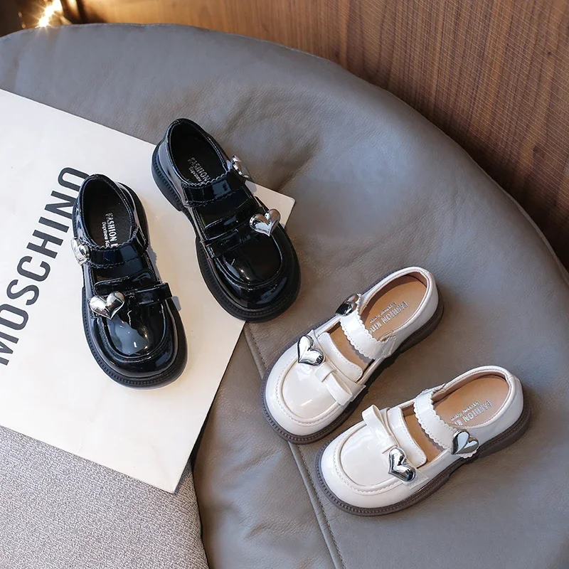 Демисезонные туфли для девочек Черные Туфли Мэри Джейн детская кожаная обувь на
