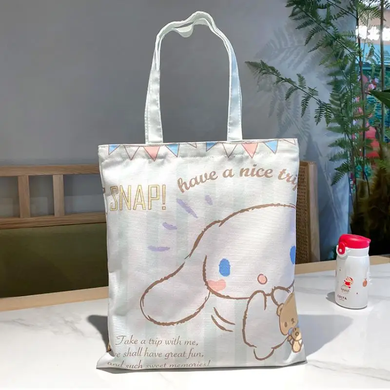 

Kawaii Sanrioed Cinnamoroll Kuromi Anime Canvas Shoulder Bag Cartoon Cute Dolls Model Creative Portable Fashion Festival Gift