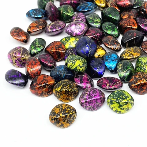 LXGSMBENTENG акриловые бусины с металлическим блеском 13х16 мм