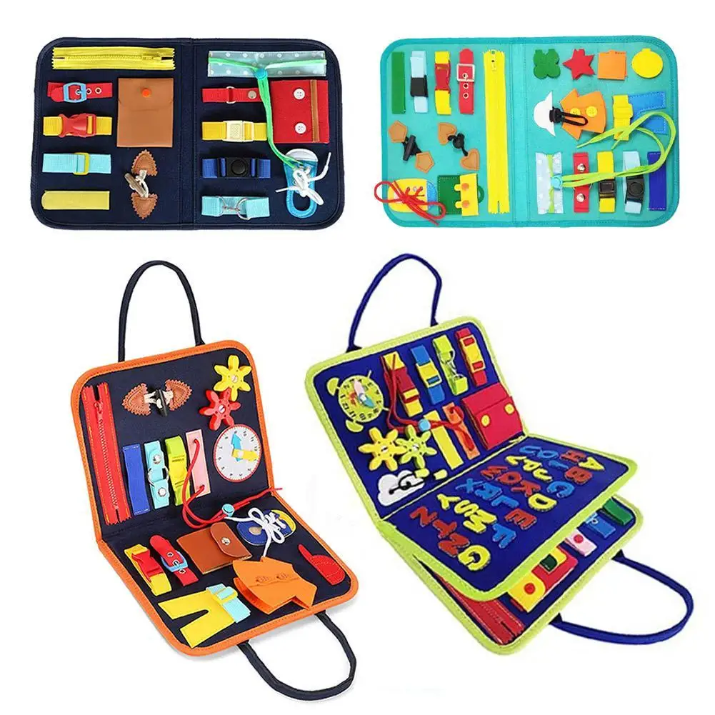 

Montessori Toddler Busy Board Learning Sensory Early Educational Toys For Develop Basic Skill Dressing Counting Spelling Words