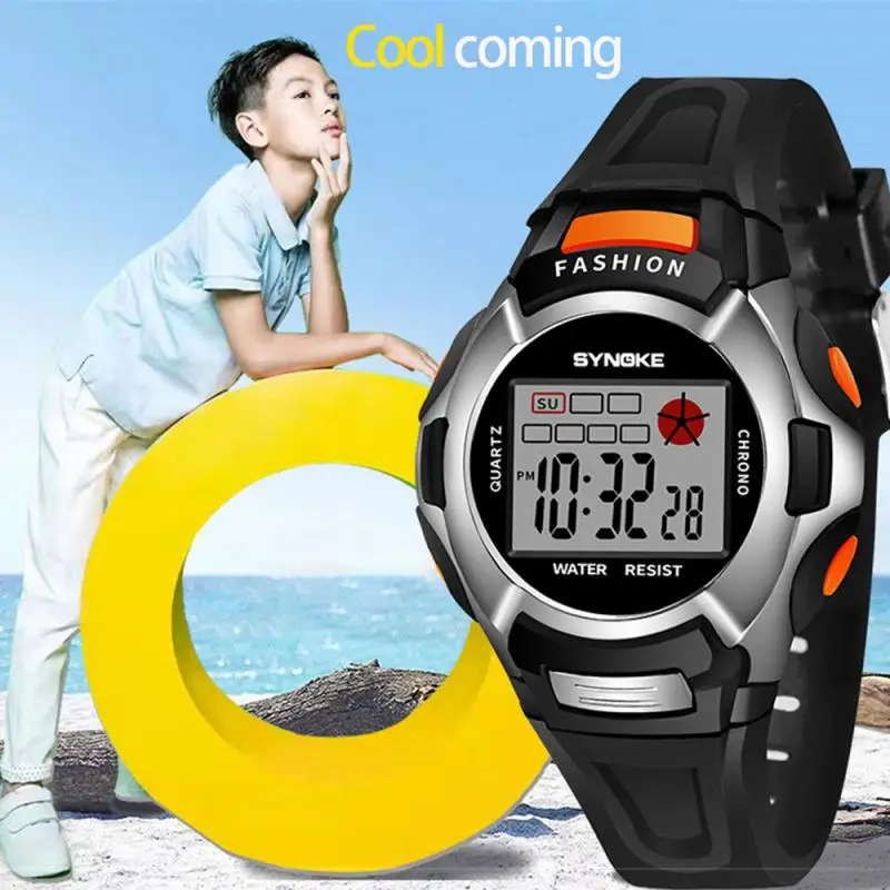 

Children's Electronic Watches Color Luminous Dial Life Waterproof Multi-function Luminous Alarm Clocks Watch For Boys And Girls