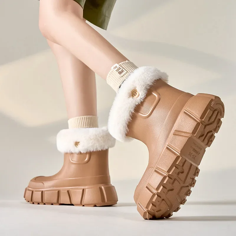 

Waterproof Boots Women Winter 2023 New in Plus Plush Warm Ankle Snow Boots Female Comfort Casual Non-slip Quilted Shoes Footwear