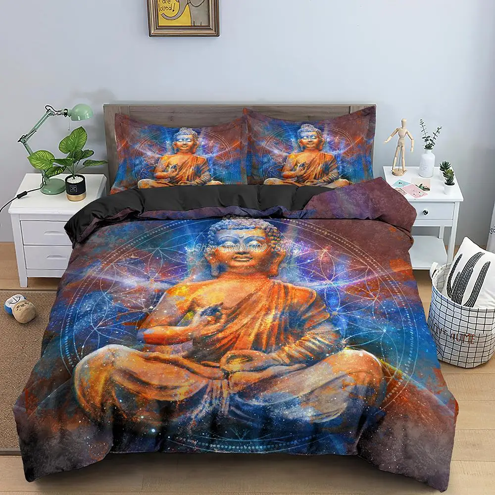

Buddha Bedding Set Mandala Quilt Cover Duvet Cover Set Luxury Bed Sets Bohemian Bedclothes 2/3pcs king Size With Pillowcase