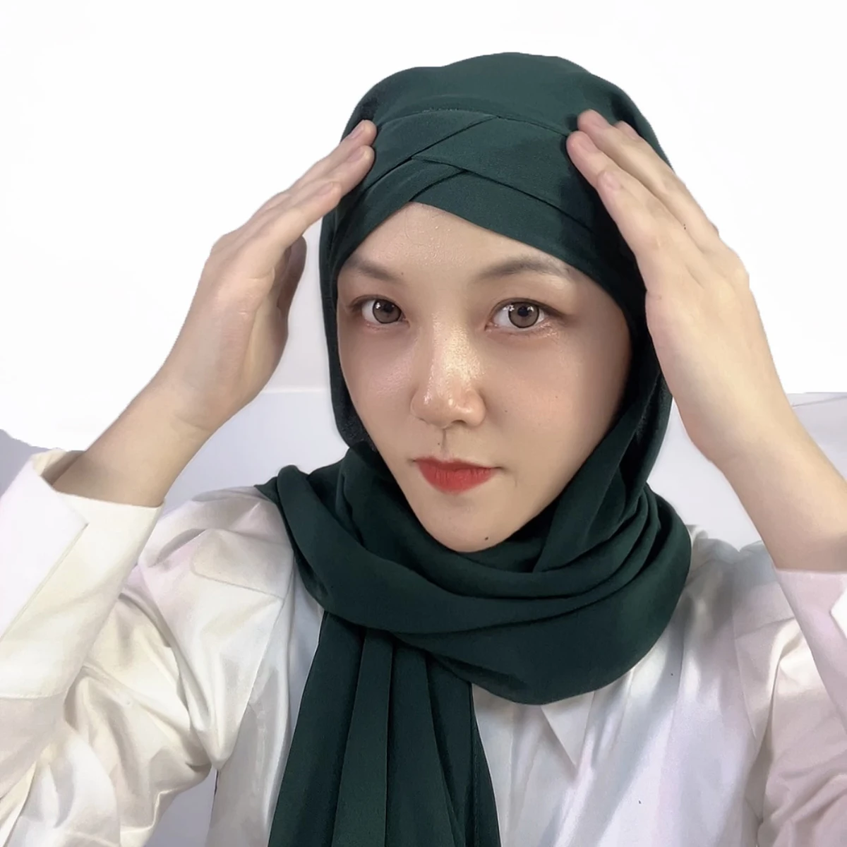 

Instant Hijabs Chiffon Hijab Scarf With Cross Jersey Caps Bonnet Brand Design Muslim Scarf