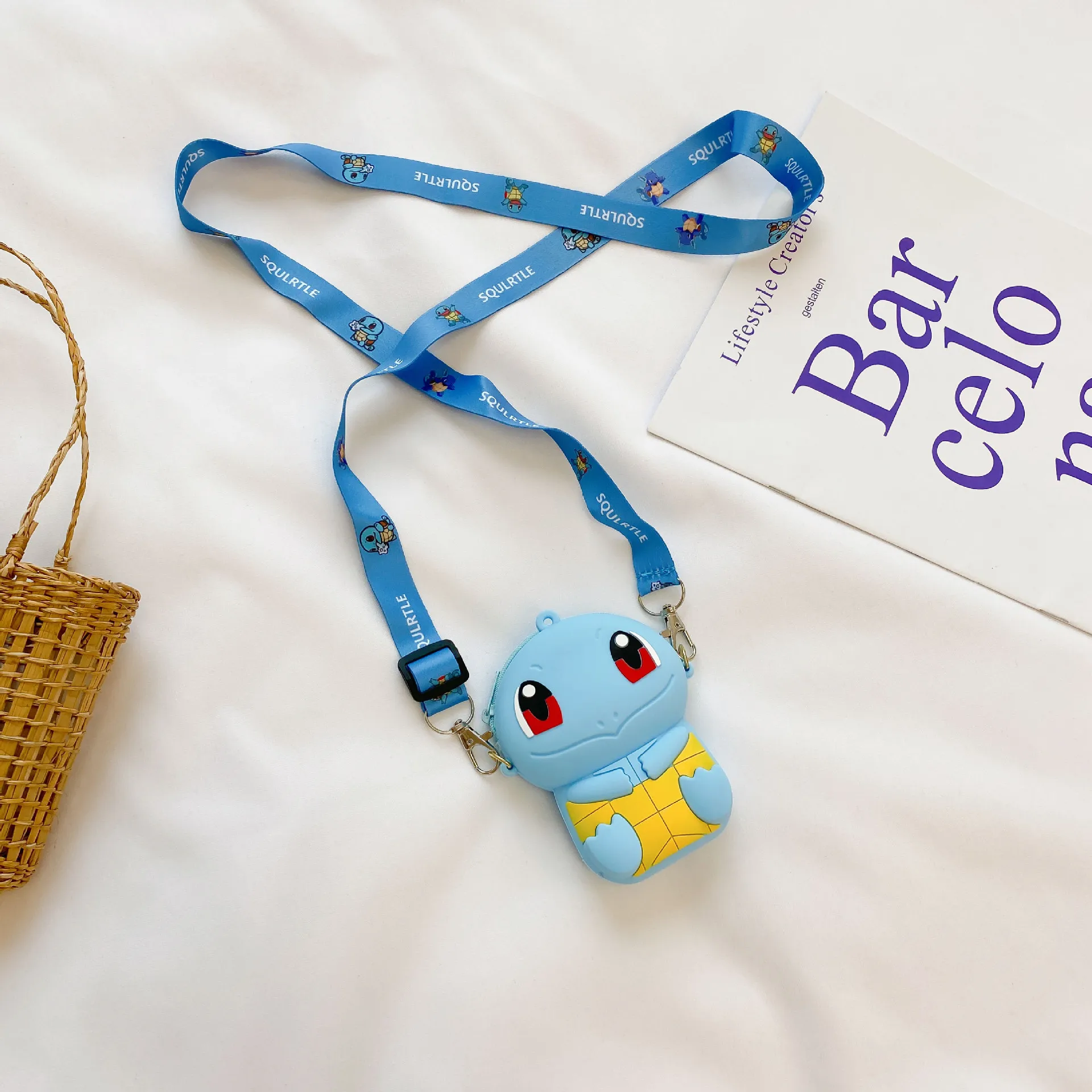 14cm Pokmon Pikachu Eevee Cute Silicone Fashion Kawaii Cartoon Figure Coin Purse Zipper Shoulder Bag Toy For Girl Christmas Gift images - 6