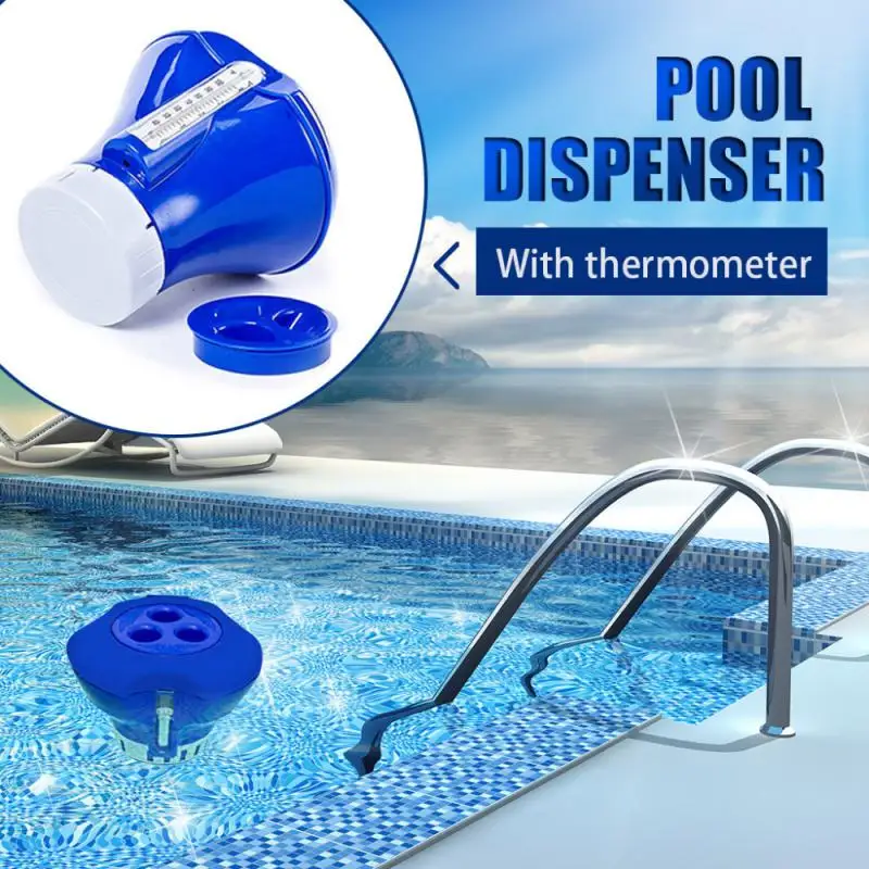 

Swimming Pool Floating Pills Automatic Disinfection Device With Thermometer Chlorine Tablet Drug Dispenser Spa Pool Accessories