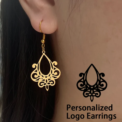 Персонализированные серьги из нержавеющей стали