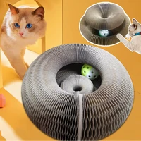 pet cat toy funny scratching board round shape folding corrugated cat litter large claws itching tool cat magic toys supplies