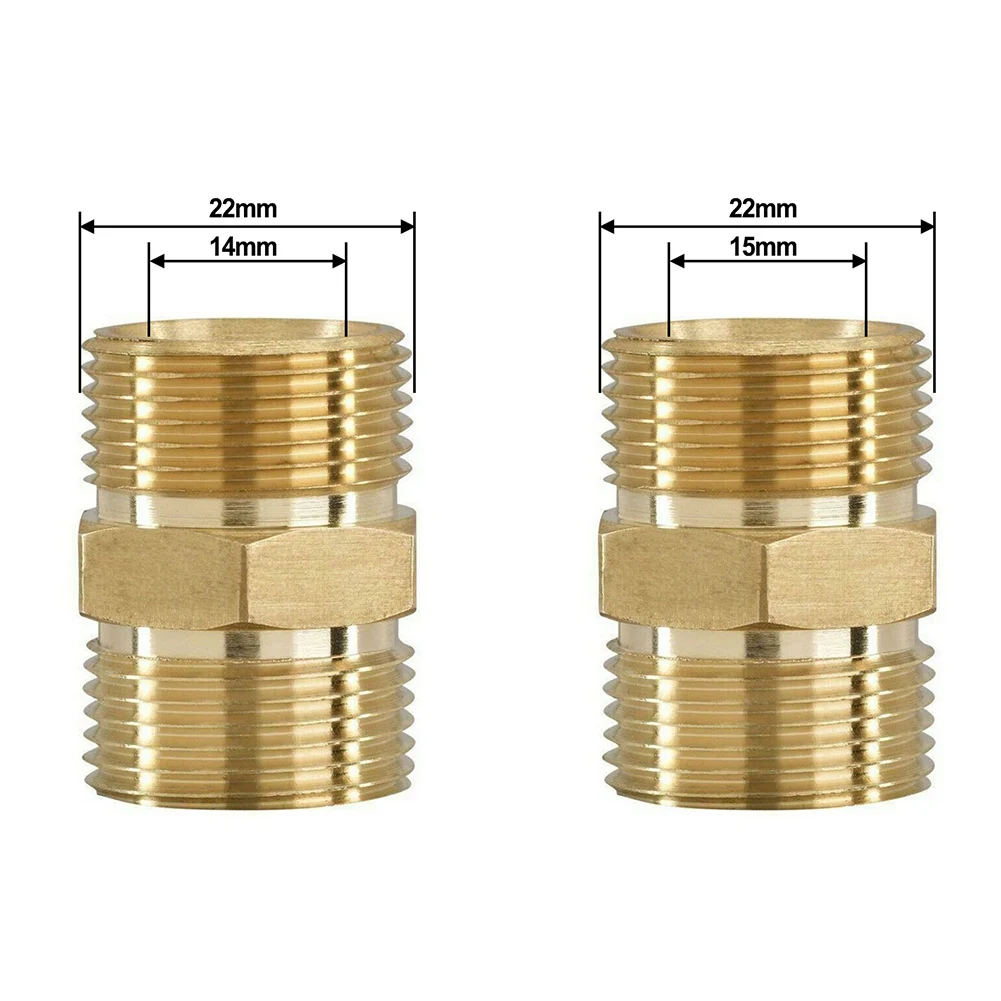 M22/15mm Or M22/14mm To Male Adapter Connector Brass Gold Po