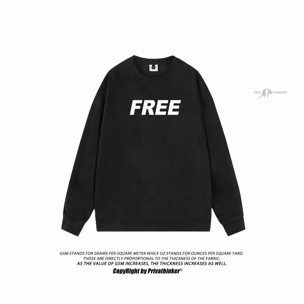

Women Casual Loose Tops Round Neck Long Sleeve Suede Pullovers American Retro FREE Letter Graphic Sweatshirts Unisex Clothing