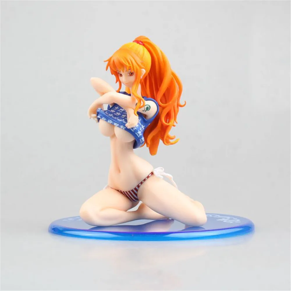 Anime One Piece Nami Swimsuit Bikini Ver. BB 02 PVC Action Figure Collectible Sexy Girls Model Toys Doll 14cm