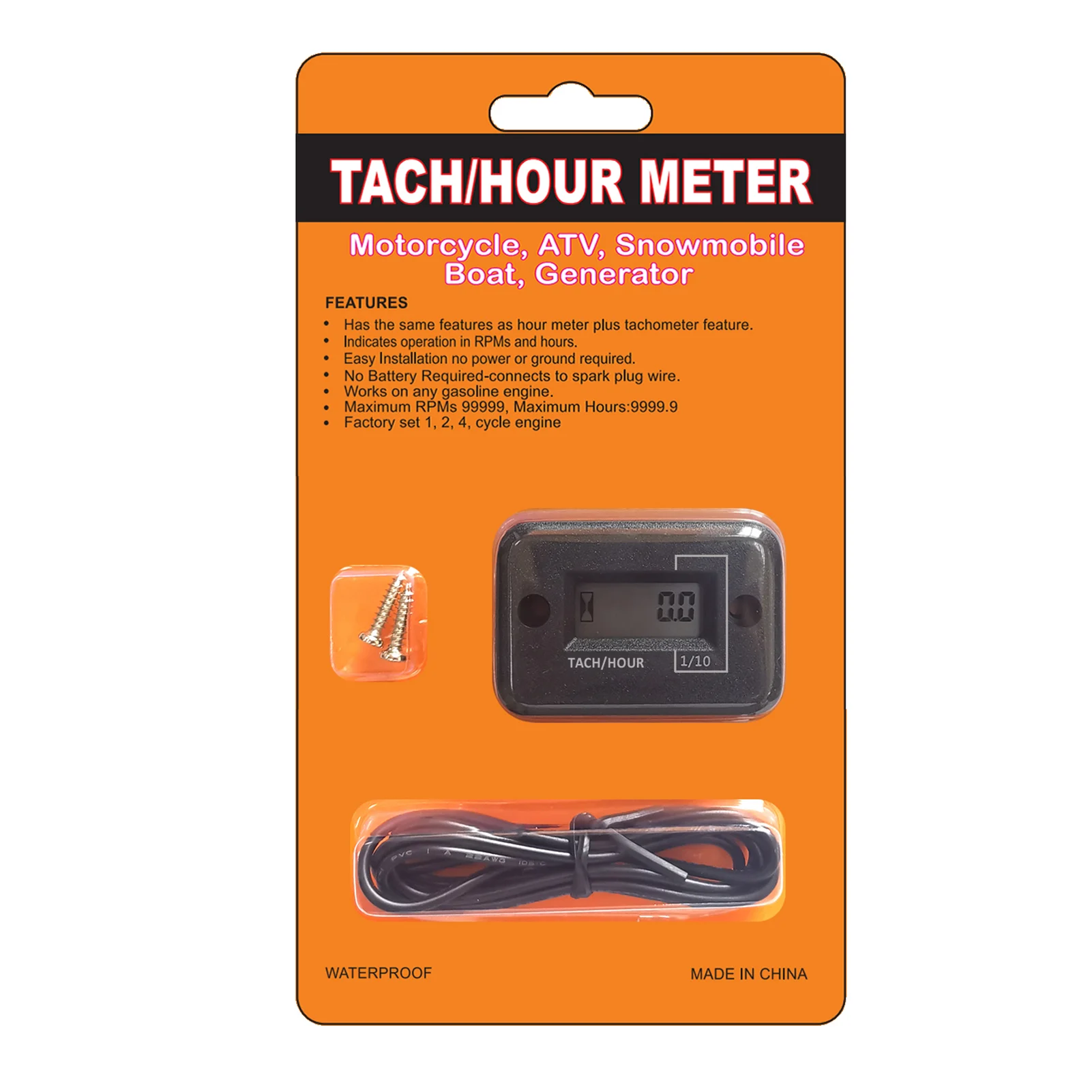 

Tachometer Hour Meter Inductive Tach Hour Meter Waterproof Digital Replacement Tachometers Hour Meters For Engines 2 Or 4 Stroke