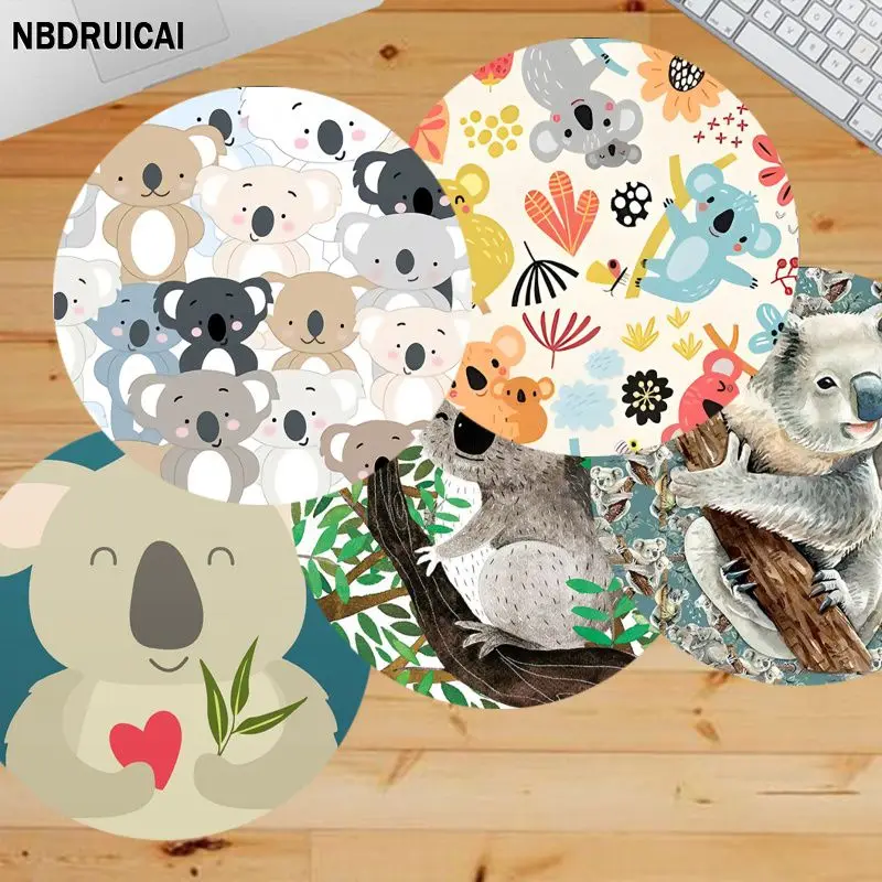 

Cool Cartoon Koala Small Round Thickened Mouse Pad Oversized Gaming Keyboard Table Mat Desk Set Accessories For Gamer Mousemat