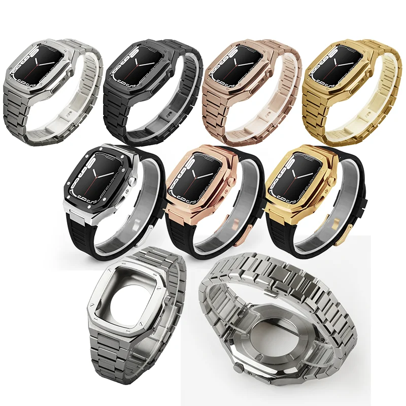 

Пользовательский логотип Чехол для смарт часов 316l роскошный корпус из нержавеющей стали для часов серии I Watch 7 45 мм 41 мм