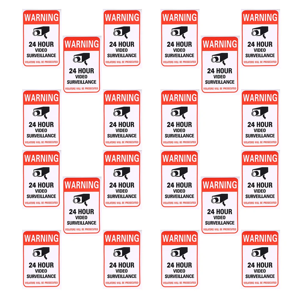 

50Pcs Convenient Practical Creative Simple Warning Signs Video Surveillance Signs for Outdoor