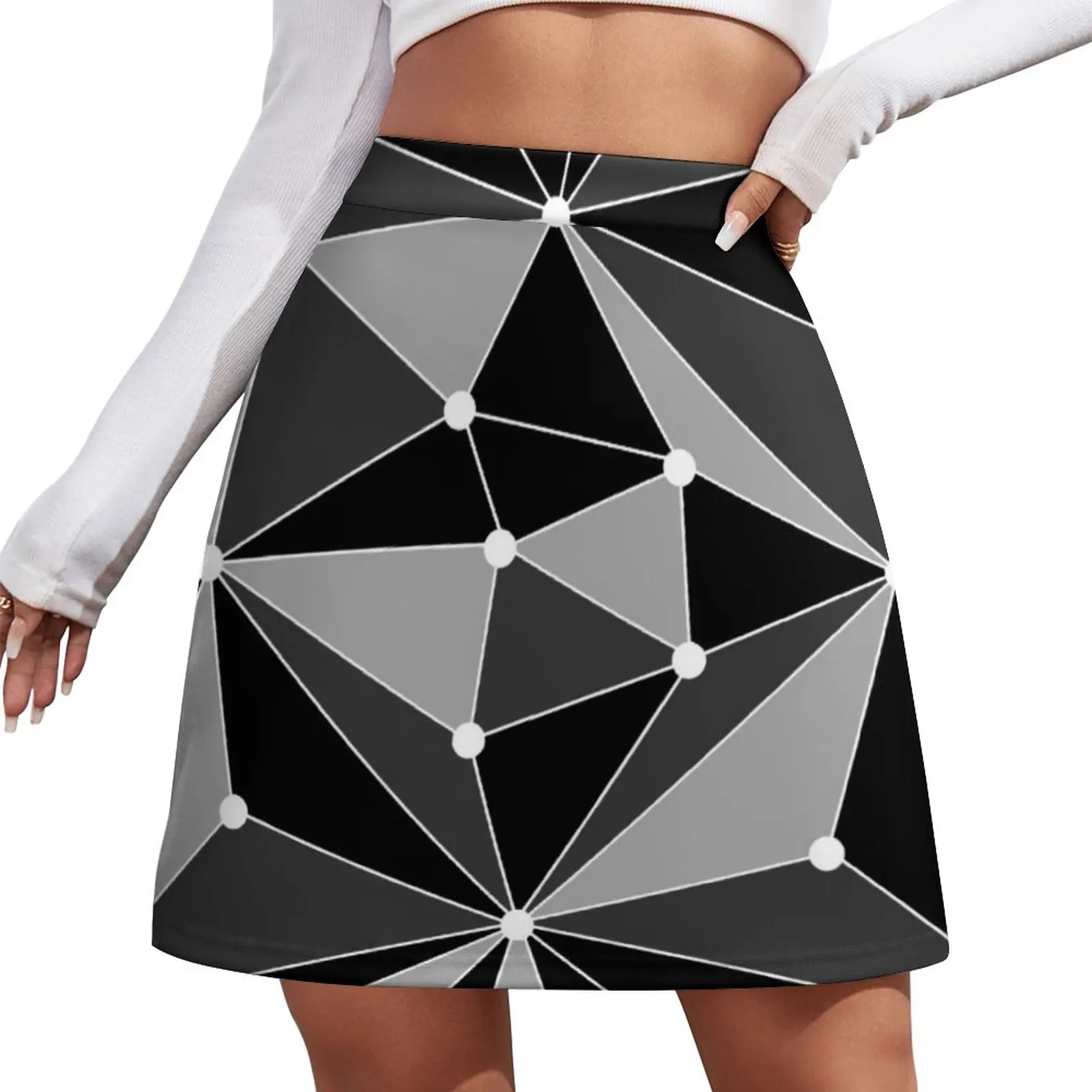 

Abstract Geometry Skirt Polka Dots Print Korean Fashion Casual Skirts Women Cute Mini Skirt Design Skort Clothes Birthday Gift