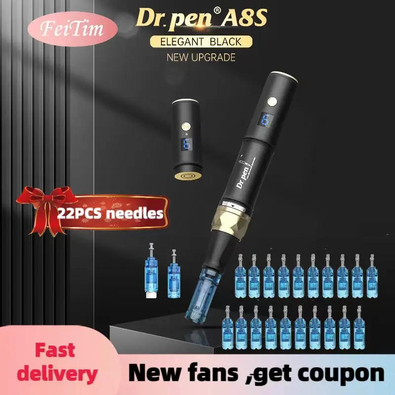 

Оригинальная ручка Dr.pen Ultima A8S, косметическая машинка с 22 иглами, беспроводная профессиональная ручка с микроиглами A8S