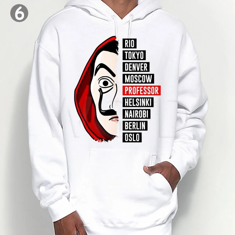 

Tv La Casa De Papel Hoodie Pullover Men Fashion Casual Cotton Hoodie Pullover Teens Outdoor Sweatshirt