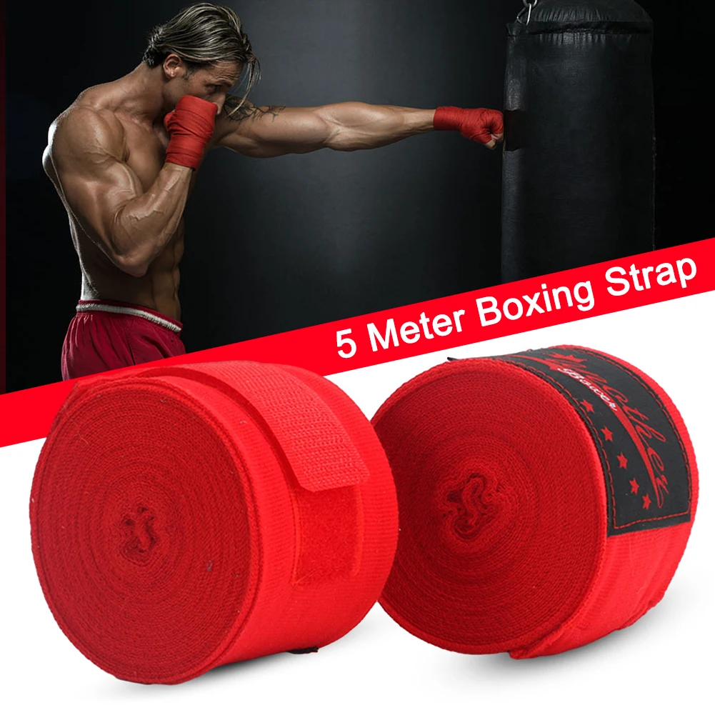 

2Pcs Kickboxing Hand Wrap Elastic 5M Muay Thai Hand Bandage Breathable Hand Guards Straps for Kickboxing Muay Thai & MMA