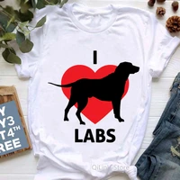 i love labs summer top female t shirt femme cute pet labrador retrievers print graphic tshirt women white dog mom t shirt tees