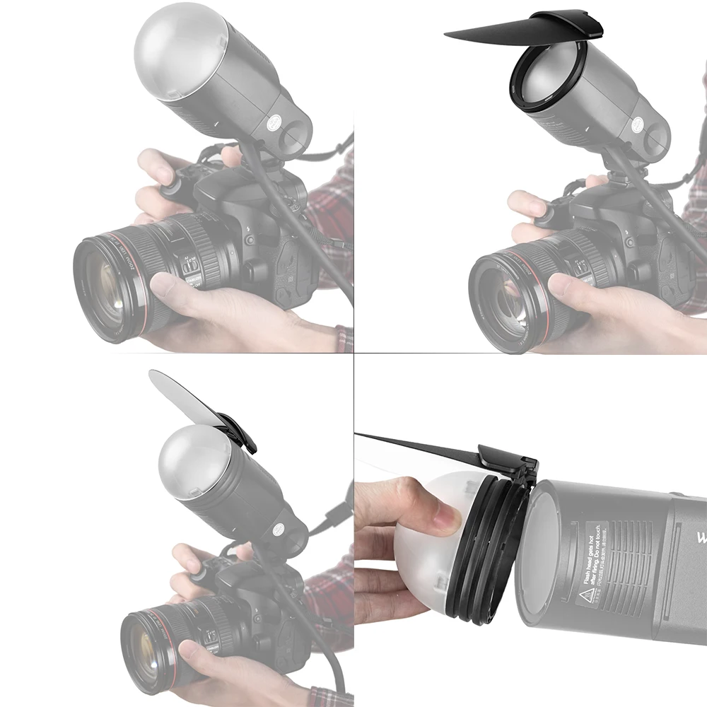 Фото Godox AK-R1 Дверь сарая, снуд, цветной фильтр, отражатель, сотовый, комплекты шариков диффузора для Godox AD200 H200R V1 с круглой головкой вспышки №4