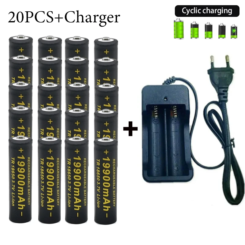 

Latest best-selling 3.7V19900mAh 18650 battery rechargeable battery+charger Large capacity li-ion battery for screwdriver remote