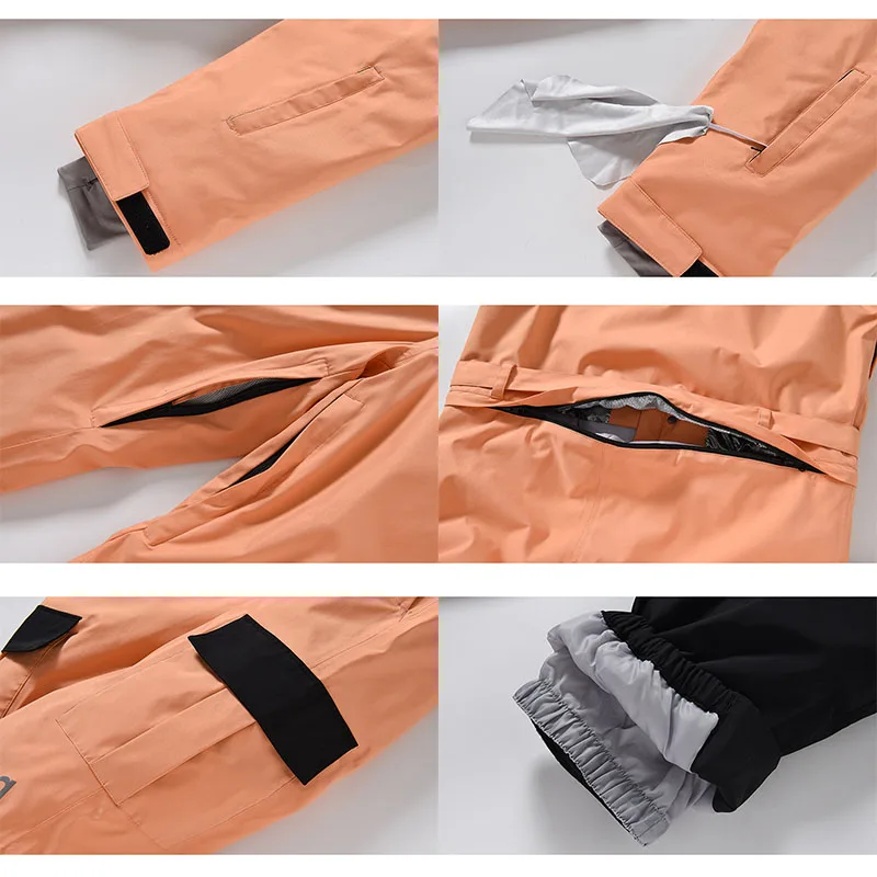 Лыжный комбинезон для мужчин и женщин цельный лыжный костюм зимний уличный