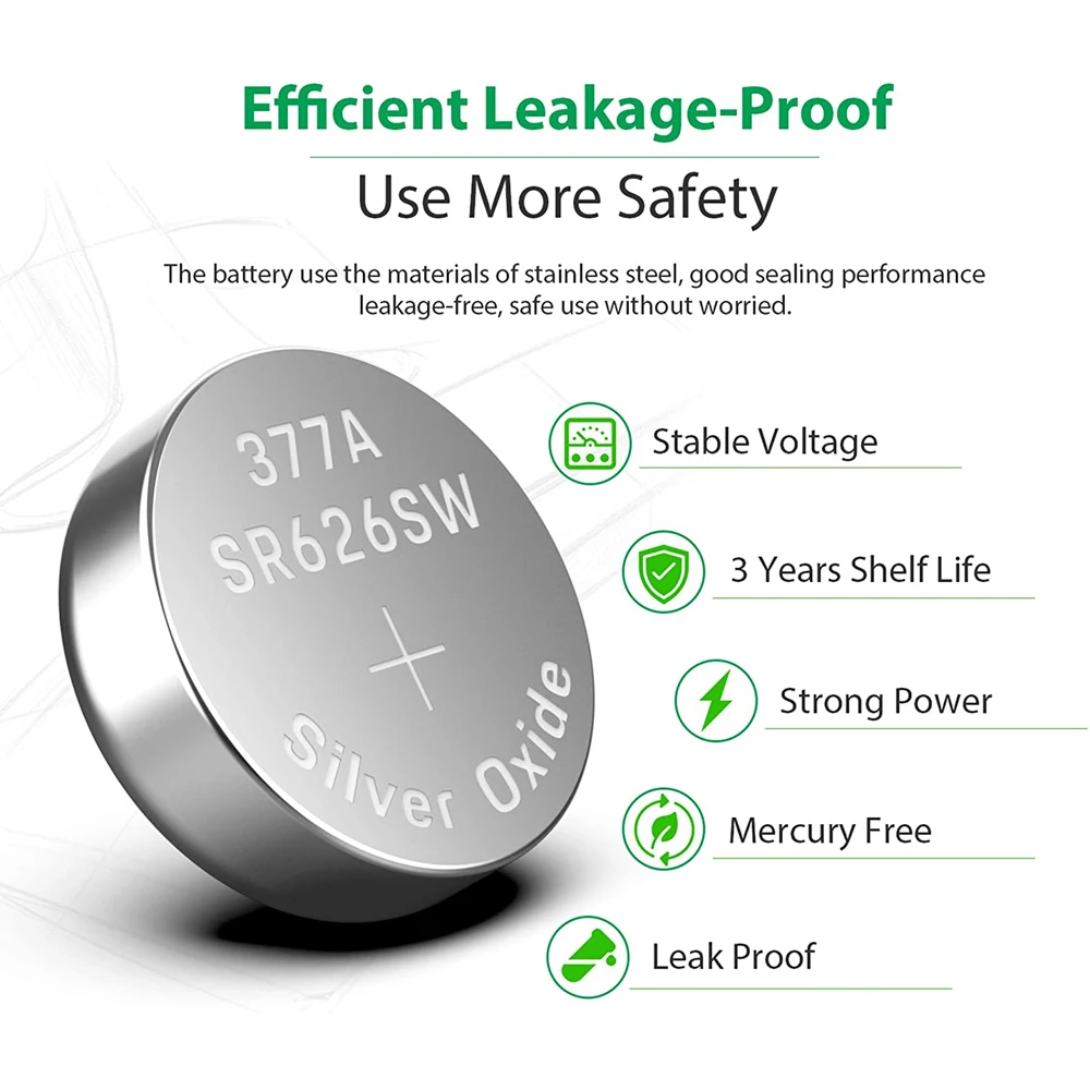 EUNICELL 10-50PCS SR626SW LR626 AG4 Batteries LR66 377 377A 1.5V Alkaline Button Pilas Battery Watch Toys Car Remote Coin Cell - купить по