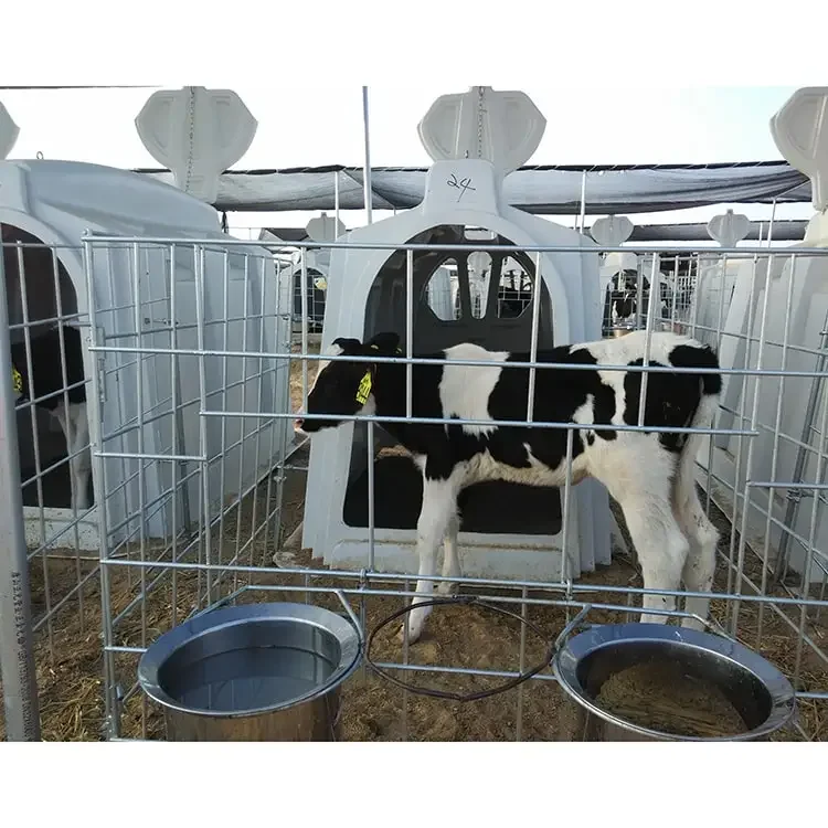 Прочный открытый пластиковый шкаф для теленка с клетками животных сарай