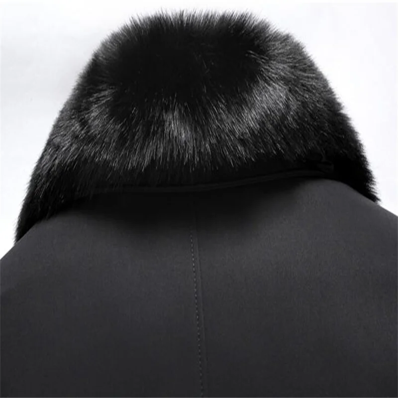winter warm jacket men coat Cotton clothes Removable liner fur collar Short down jacket thick Plus velvet Middle-aged b292