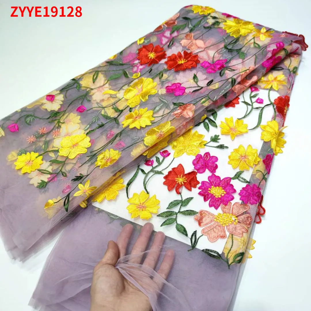 Африканская ткань замечательная вышитая тюль ткани свадебная Дубай бисерные -