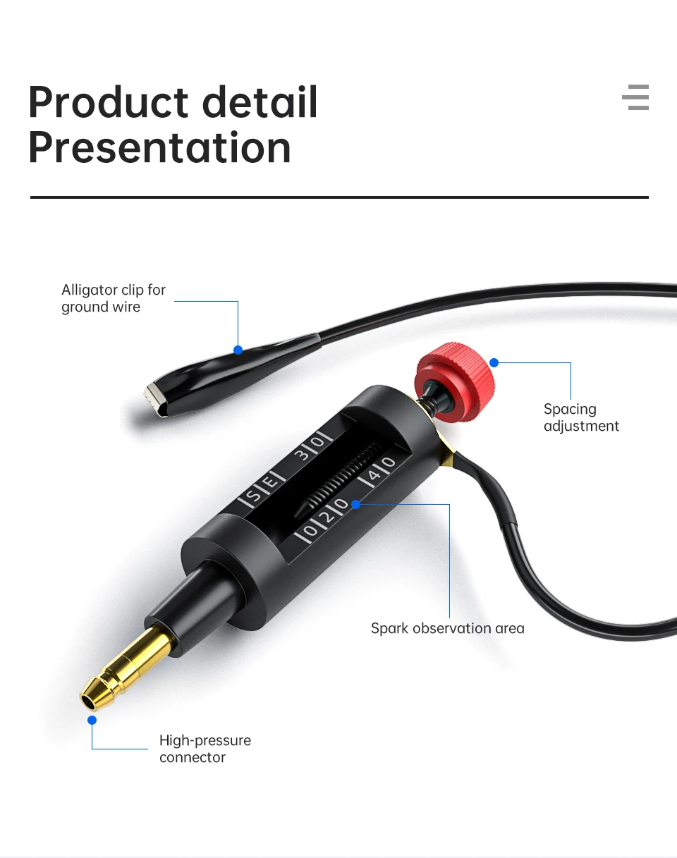 Adjustable Iron Car Spark Plug Tester High Energy Ignition System Coil Discharge Wire Circuit Diagnostic Tool | Автомобили и