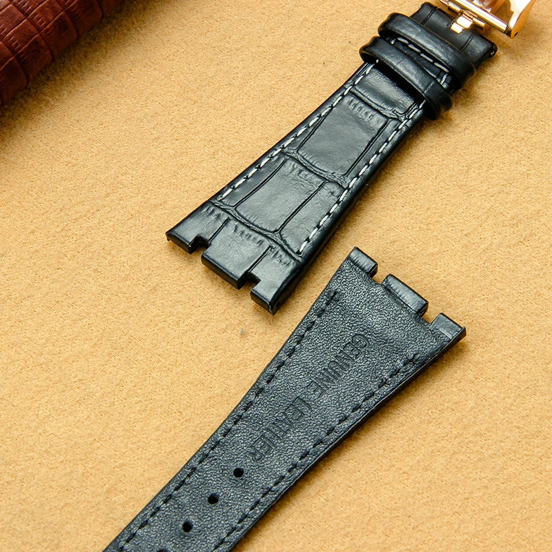 Кожаные ремешки премиум-класса для Audemars Piguet Royal Oak 26320, 26 мм, твердая стальная пряжка, аксессуары с двойным вогнутым интерфейсом (art.: 3920cdc0ba608) - 3920cdc0ba608