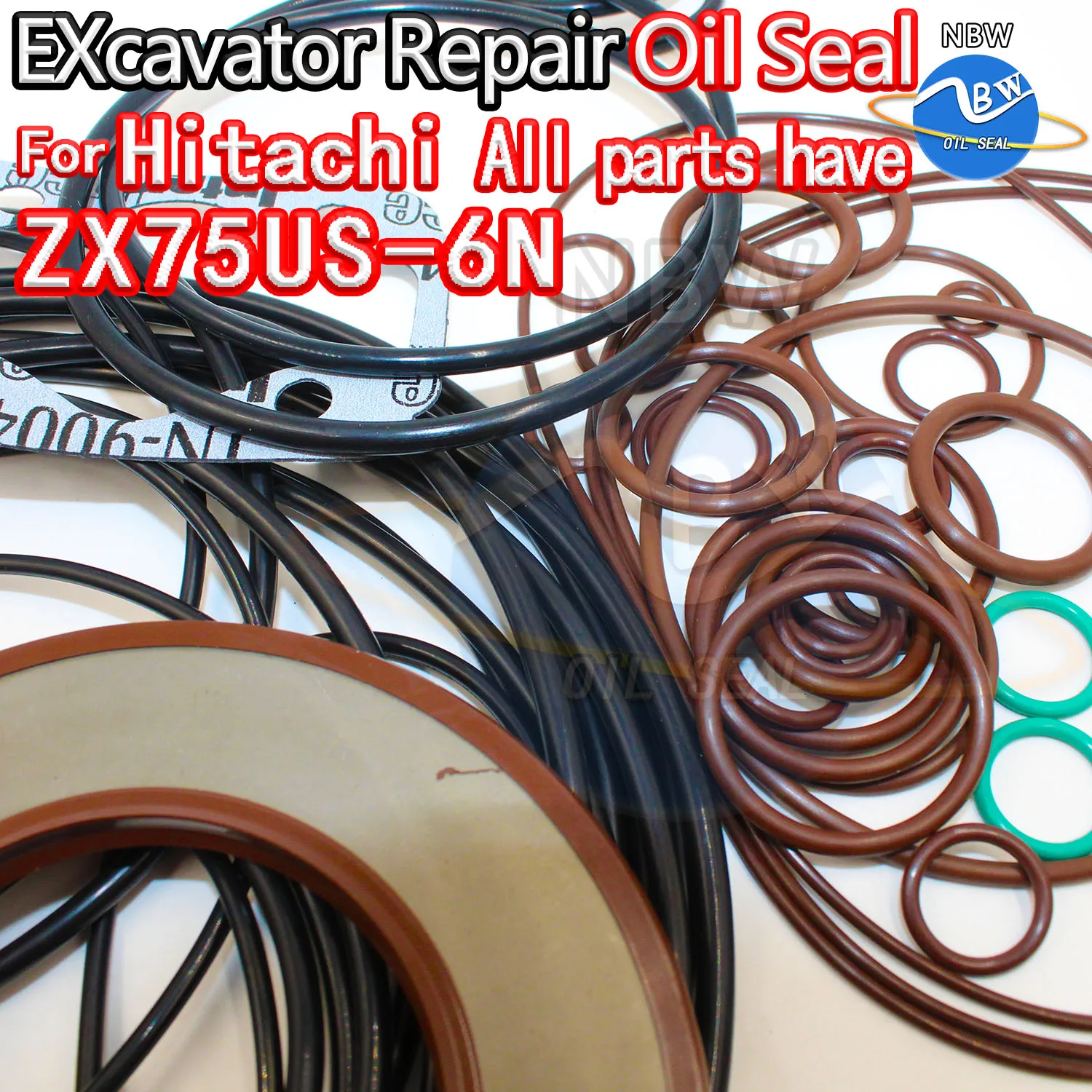 

For HITACHI ZX75US-6N Excavator Oil Seal Kit High Quality Repair Hit ZX75US 6N NBR Nok Washer Skf Service Orginal Quality Track
