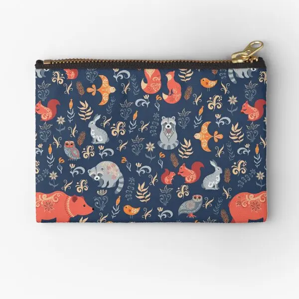Сказочный лес лиса медведь енот O кармашки на молнии носки кошелек для ключей