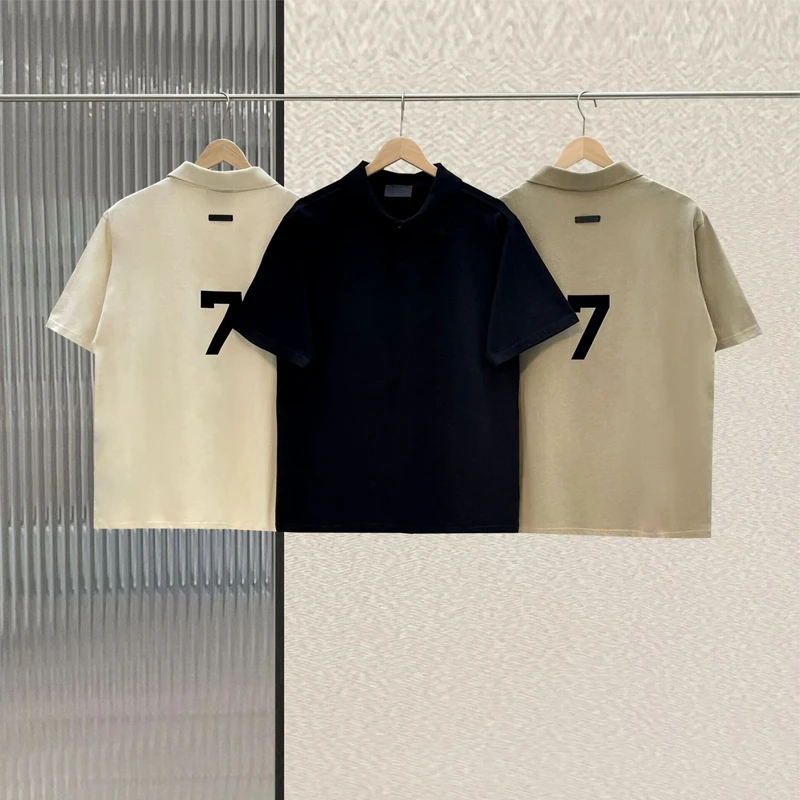 

New Chest Number 7 Short Brand ESSENTIALS Sleeve Unisex Loose High Street TRIP Men and Women T-Shirt Popular Running Sweatshirt