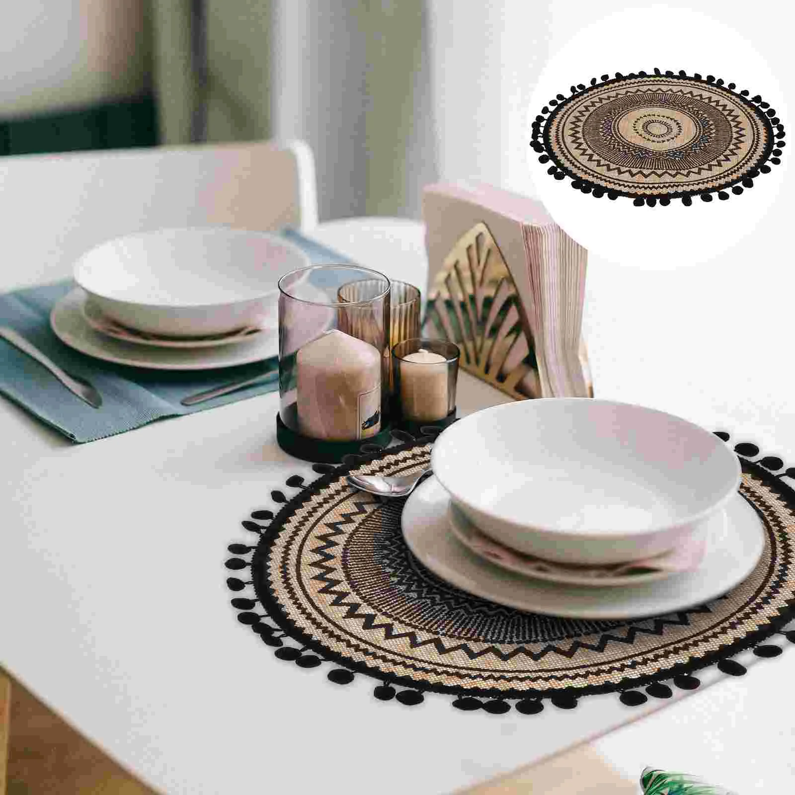 

1Pc Jute Cup Coaster Heat Resistant Kitchen Tablemats Dinner Table Placemats Bar Coaster Round Planter Plate