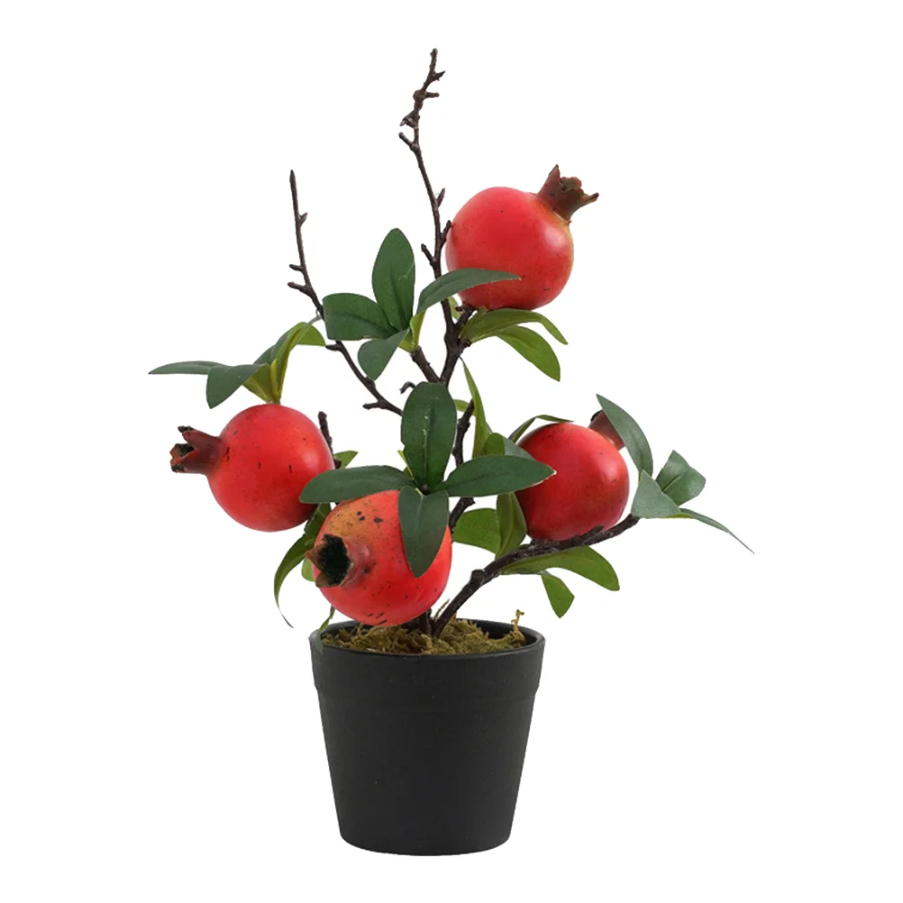 

Искусственное растение в горшке, искусственные декоративные растения, бонсай, цветы, гранат, домашняя Осенняя искусственная зелень, имитац...