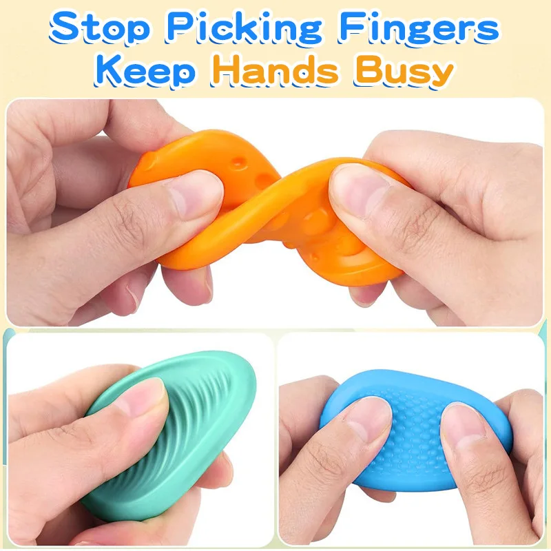 Непоседа игрушки сенсорный камень 6 шт. текстурированный беспокойства