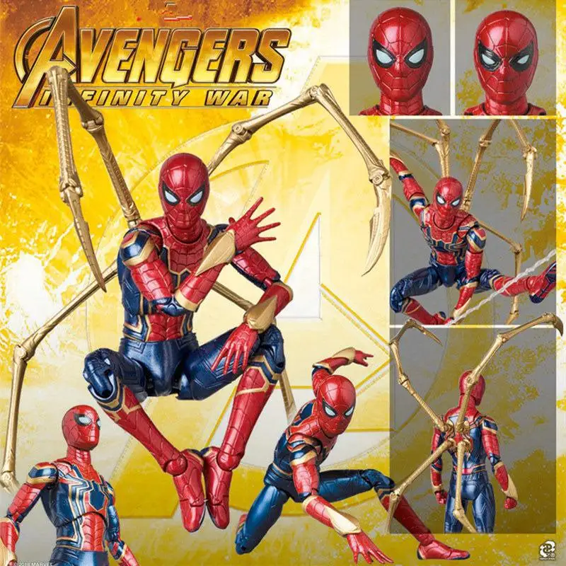 

2023 Mafex 081 Iron Spiderman Action Figure Toys Avenger Spider Man Statue Model Doll Collectible Gifts for Boyfriend Children