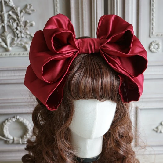 

Satin Bow Original Hand-made Satin Multicolor Lolita Oversized Bow Hairband Lolita Headdress Halloween Accessories Anime Decor
