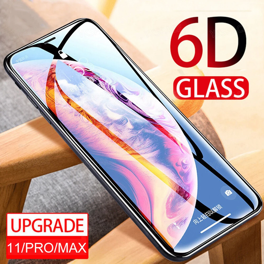 2Pcs 6D Curved Full Cover 9H Tempered Glass For iPhone 14 13 12 11 mini Pro X XS Max XR 7 8 Plus SE 2022 3D Screen Protector