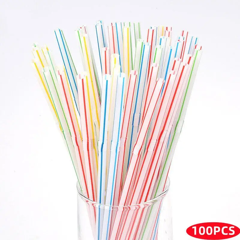 

High Quality Plastic Straws Disposable Rietjes For Kitchen Dining Bar Drinking Beverage Party Cocktail Supplies Accessories