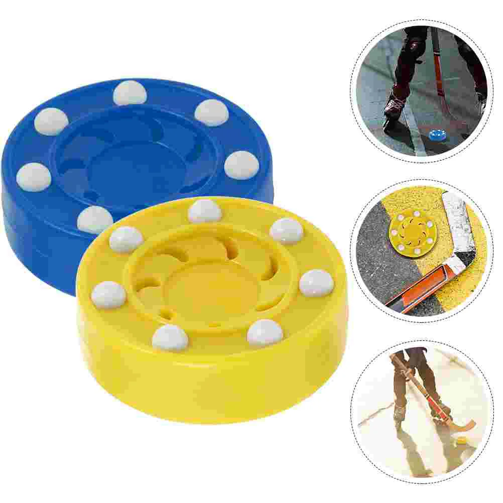2 Pcs Hockey Ice Accessory Indoor Plastic Small Pucks Training Abs Fitness