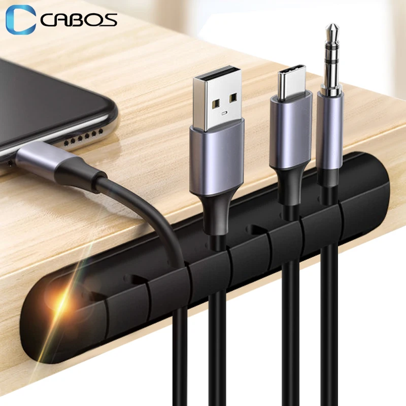 

Cable Organizer Winder USB Audio Clips Wire Holder For Headphone Charging Tidy Cable Manager 3 / 5 / 7 Holes Silicone Management
