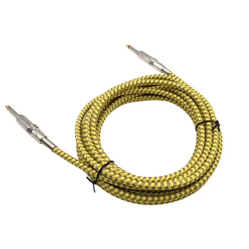 

Гитарный кабель, провод, шнур, линия Jack, бас, электрическая коробка, аудио кабель, шумоподавление, цветной Плетеный экранированный кабель, 3 / 5 метров