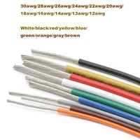 ul1332 ptfe wire plastic insulated high temperature electron cable 12 30awg whiteblackredyellowbluegreenorangegraybrown