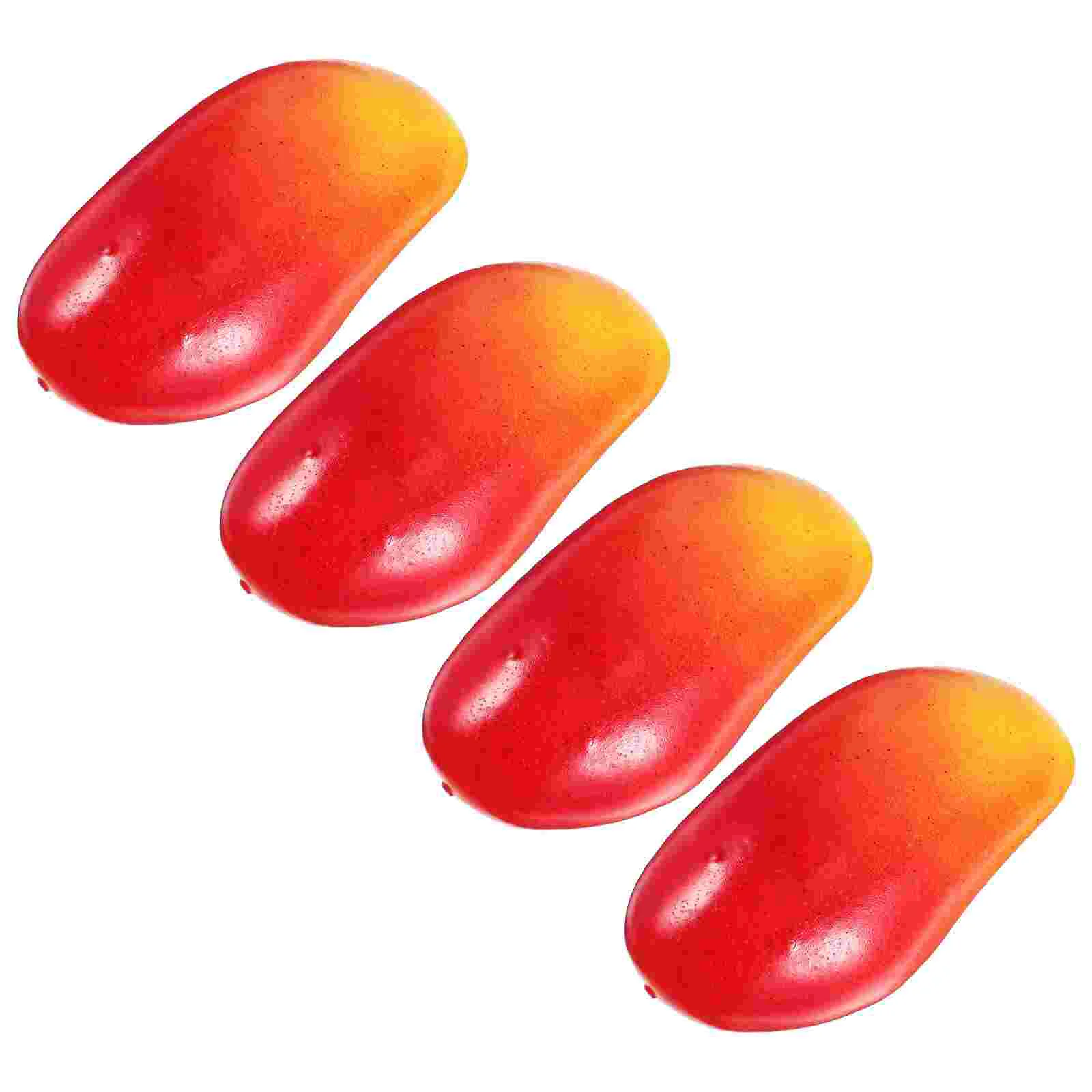 

4 Pcs Birthday Decoration Girl Fruit Models Realistic Mango Photo Prop Fake For Home