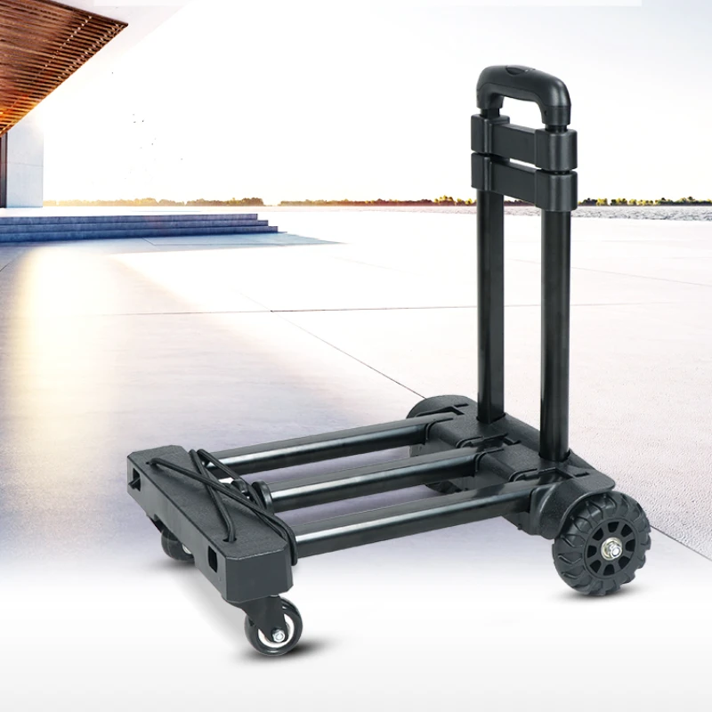 Portable Folding Hand Truck 360-degree Swivel Wheels Trolley Push Luggage Cart Foldable Dolly Equipment Carrier 120 Ibs Capacity